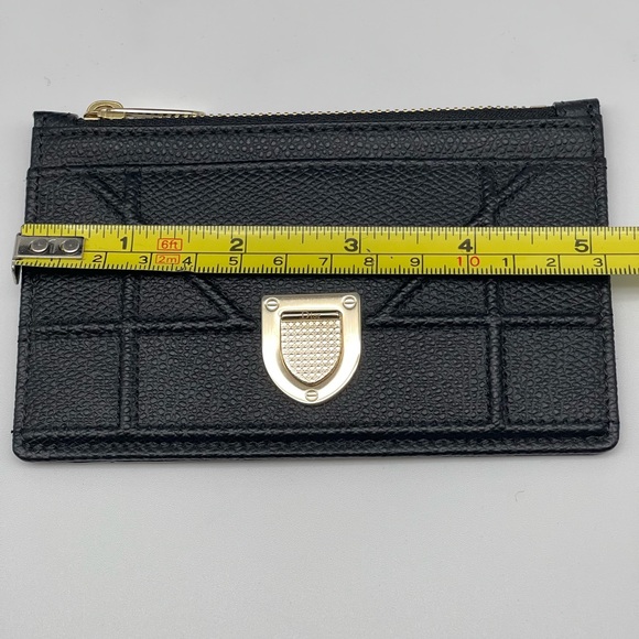 DIORAMA CHRISTIAN DIOR Medium Card HOLDER Slim Wallet Unisex Black Leather New - Picture 8 of 10